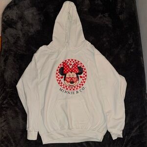 White Minnie Mouse sweet hearts night hoodie.